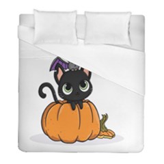 Halloween Cute Cat Duvet Cover (full/ Double Size) by HermanTelo