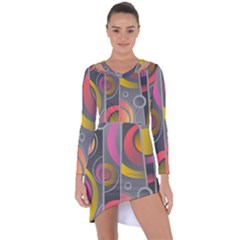 Abstract Colorful Background Grey Asymmetric Cut-out Shift Dress by HermanTelo