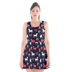 Bull Terrier Dog Silhouettes Scoop Neck Skater Dress by trulycreative