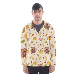 Thanksgiving Turkey Pattern Men s Hooded Windbreaker by Valentinaart
