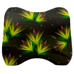 Floral Abstract Lines Velour Head Support Cushion by HermanTelo