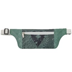 Elegant Heart With Piano And Clef On Damask Background Active Waist Bag by FantasyWorld7