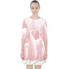 Tulip Red White Pencil Drawing Pocket Dress by picsaspassion