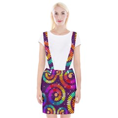 Abstract Background Spiral Colorful Braces Suspender Skirt by HermanTelo