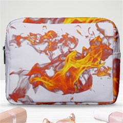 Can Walk On Volcano Fire, White Background Make Up Pouch (large) by picsaspassion
