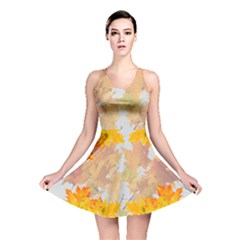 Autumn Maple Leaves, Floral Art Reversible Skater Dress by picsaspassion