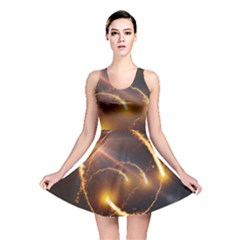 Flying Comets And Light Rays, Digital Art Reversible Skater Dress by picsaspassion