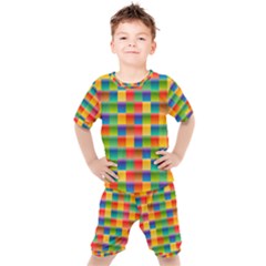 Background Colorful Abstract Kids  Tee And Shorts Set by HermanTelo