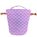 Pattern Texture Geometric Purple Drawstring Bucket Bag View2