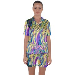 Happpy (4) Satin Short Sleeve Pyjamas Set by nicholakarma