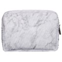 White Marble texture floor background with dark gray grey texture greek marble print luxuous real marble Make Up Pouch (Medium) View2