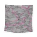 Marble light gray with bright magenta pink veins texture floor background retro neon 80s style neon colors print luxuous real marble Square Tapestry (Small) View1