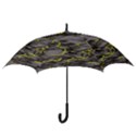 Marble light gray with green lime veins texture floor background retro neon 80s style neon colors print luxuous real marble Hook Handle Umbrellas (Medium) View3