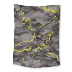 Marble Light Gray With Green Lime Veins Texture Floor Background Retro Neon 80s Style Neon Colors Print Luxuous Real Marble Medium Tapestry by genx