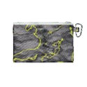 Marble light gray with green lime veins texture floor background retro neon 80s style neon colors print luxuous real marble Canvas Cosmetic Bag (Medium) View2