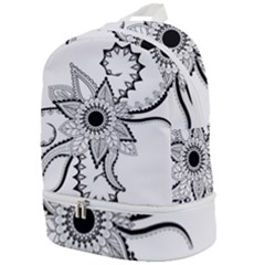 Elegant Decorative Abstract Flower Zip Bottom Backpack by FantasyWorld7