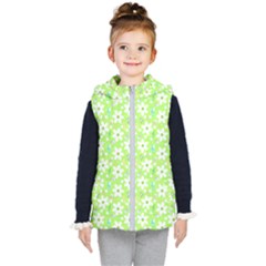 Zephyranthes Candida White Flowers Kids  Hooded Puffer Vest by HermanTelo