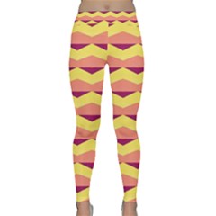 Background Colorful Chevron Classic Yoga Leggings by HermanTelo