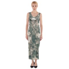 Beauty Floral Scene Photo Fitted Maxi Dress by dflcprintsclothing