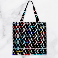 Abstrait Neon Zipper Grocery Tote Bag by kcreatif