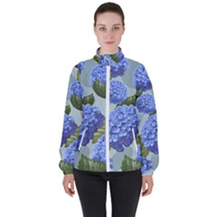 Hydrangea  Women s High Neck Windbreaker by Sobalvarro
