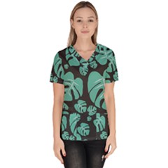 Leaves Women s V-neck Scrub Top by Sobalvarro
