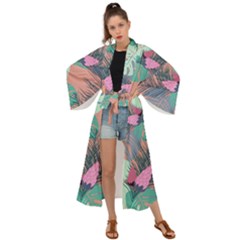 Leaves Maxi Kimono by Sobalvarro