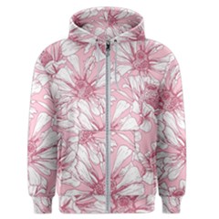 Pink Flowers Men s Zipper Hoodie by Sobalvarro