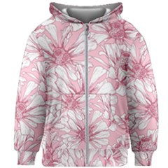 Pink Flowers Kids  Zipper Hoodie Without Drawstring by Sobalvarro