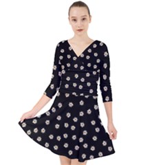 Pattern Marguerites Quarter Sleeve Front Wrap Dress by kcreatif