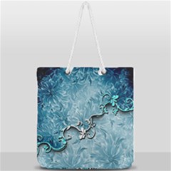 Wonderful Blue Flowers Full Print Rope Handle Tote (large) by FantasyWorld7