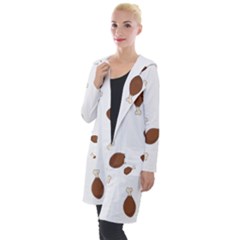 Turkey Leg Pattern - Thanksgiving Hooded Pocket Cardigan by Valentinaart