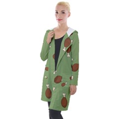 Turkey Leg Pattern - Thanksgiving Hooded Pocket Cardigan by Valentinaart
