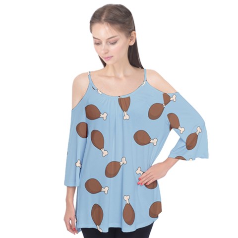 Turkey Leg Pattern - Thanksgiving Flutter Tees by Valentinaart