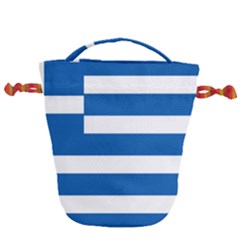 Greece Flag Greek Flag Drawstring Bucket Bag by FlagGallery