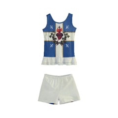 Quebec Flag Drapeau Québec Patriote Carillon Sacré-coeur Christian Catholic Old Vintage With Fleurs De Lys Kids  Boyleg Swimsuit by Quebec
