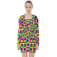 Ab 77 V-neck Bodycon Long Sleeve Dress by ArtworkByPatrick