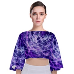 Abstract Space Tie Back Butterfly Sleeve Chiffon Top by HermanTelo