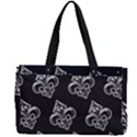 French France Fleur De Lys Metal Pattern black and white antique vintage black rocker Canvas Work Bag View2