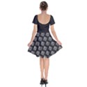 French France Fleur De Lys Metal Pattern black and white antique vintage black rocker Short Sleeve Bardot Dress View2