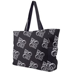 French France Fleur De Lys Metal Pattern Black And White Antique Vintage Black Rocker Simple Shoulder Bag by Quebec