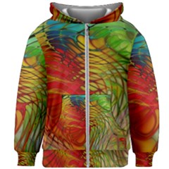 Texture Art Color Pattern Kids  Zipper Hoodie Without Drawstring by Sapixe