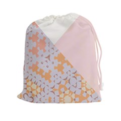 Abstrait Triangles Rose Drawstring Pouch (2xl) by kcreatif