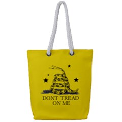 Gadsden Flag Don t Tread On Me Yellow And Black Pattern With American Stars Full Print Rope Handle Tote (small) by snek