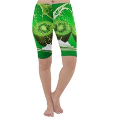 Kiwi Fruit Vitamins Healthy Cut Cropped Leggings  by Amaryn4rt