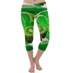 Kiwi Fruit Vitamins Healthy Cut Capri Yoga Leggings by Amaryn4rt