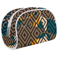 Abstrait Formes Marron/beige/bleu Makeup Case (medium) by kcreatif