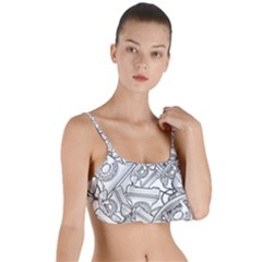 Phone Dial Communication Technology Layered Top Bikini Top  by Wegoenart