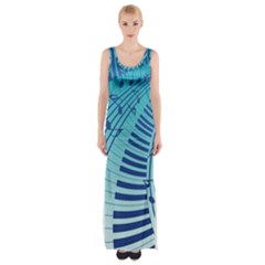 Music Piano Treble Clef Clef Thigh Split Maxi Dress by Wegoenart