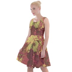 Tropical Vintage Floral Artwork Print Knee Length Skater Dress by dflcprintsclothing
